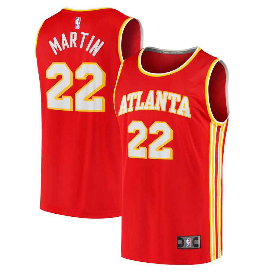 Men Atlanta Hawks 22 Tyrese Martin Fanatics Branded Red Icon Edition 2021-22 Fast Break Replica NBA Jersey